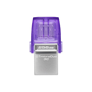 Kingston Technology DataTraveler microDuo 3C, 256 GB, USB Type-A / USB Type-C, 3.2 Gen 1 (3.1 Gen 1), 200 MB/s, Otro, Acero inoxidable, Púrpura DTDUO3CG3/256GB