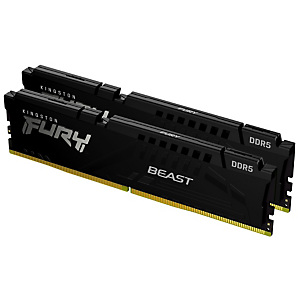 Kingston Technology FURY 32 Go 5200 MT/s DDR5 CL40 DIMM (Kits de 2) Beast Black, 32 Go, 2 x 16 Go, DDR5, 5200 MHz, 288-pin DIMM KF552C40BBK2-32