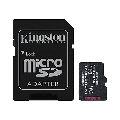 Kingston Technology Industrial, 64 GB, MicroSDXC, Clase 10, UHS-I, Class 3 (U3), V30 SDCIT2/64GB - 1