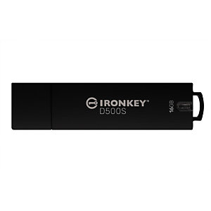 Kingston Technology IronKey D500S, 16 GB, USB tipo A, 3.2 Gen 1 (3.1 Gen 1), 260 MB/s, Tapa, Negro IKD500S/16GB