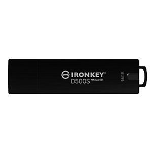 Kingston Technology IronKey D500S, 16 GB, USB tipo A, 3.2 Gen 1 (3.1 Gen 1), 260 MB/s, Tapa, Negro IKD500SM/16GB