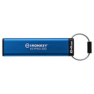 Kingston Technology IronKey Keypad 200, 64 GB, USB tipo A, 3.2 Gen 1 (3.1 Gen 1), 145 MB/s, Tapa, Azul IKKP200/64GB Kingston Technology IronKey Keypad 200, 64 GB, USB tipo A, 3.2 Gen 1 (3.1 Gen 1), 145 MB/s, Tapa, Azul IKKP200/64GB