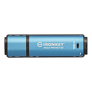 Kingston Technology IronKey Vault Privacy 50, 128 GB, USB tipo A, 3.2 Gen 1 (3.1 Gen 1), 250 MB/s, Tapa, Azul IKVP50/128GB Kingston Technology IronKey Vault Privacy 50, 128 GB, USB tipo A, 3.2 Gen 1 (3.1 Gen 1), 250 MB/s, Tapa, Azul IKVP50/128GB
