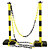 Kit 2 poteaux de balisage en PVC et 5 m de chaîne jaune/noir - 1