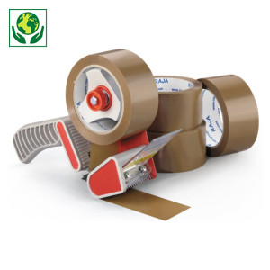Kit 36 rolos de fita adesiva polipropileno económica RAJA + desenrolador de plástico Kit 36 rolos de fita adesiva polipropileno económica RAJA + desenrolador de plástico