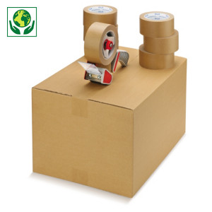 Kit 6 o 36 rollos de cinta de papel adhesivo + precintadora RAJA®
