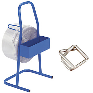Kit de cerclage avec feuillard textile 850m, largeur 16 mm Kit de cerclage avec feuillard textile 850m, largeur 16 mm