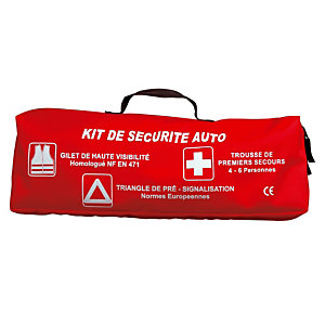 Kit de sécurité voiture Esculape (triangle + gilet + couverture + gants + lampe)
