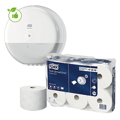 KIT distributeur offert + 6 bobines papier toilette Tork SmartOne - 1