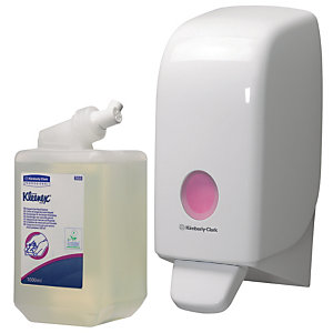 Kit distributeur savon Aquarius® et 6 cartouches 1 L crème de lavage Kleenex®