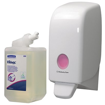Kit distributeur savon Aquarius® et 6 cartouches 1 L crème de lavage Kleenex® - 1