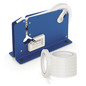Kit precintadora para bolsas + 24 rollos cinta adhesiva PVC 37 micras