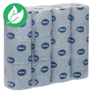 Kleenex® 250 Standard, rouleau de papier toilette, double épaisseur, 250 feuilles, 95 mm, Blanc - Lot 12 rouleaux