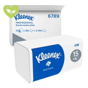KLEENEX® Asciugamani di carta piegati, 2 veli, 186 fogli, 21 x 21,5 cm, Bianco (15 pacchi da 186 asciugamani) KLEENEX® Asciugamani di carta piegati, 2 veli, 186 fogli, 21 x 21,5 cm, Bianco (15 pacchi da 186 asciugamani)