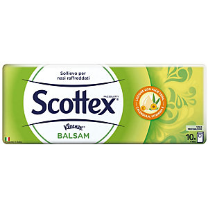 Kleenex® Balsam Fazzoletti balsamici, 4 veli, 9 fogli, 210 x 210 mm, Bianco (confezione 10 pacchetti)