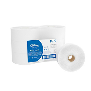 Kleenex® Carta igienica riciclata, Jumbo Roll, 2 veli, Bianco (confezione 6 pezzi) Kleenex® Carta igienica riciclata, Jumbo Roll, 2 veli, Bianco (confezione 6 pezzi)