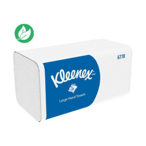 Kleenex® Essuie-mains pliés Ultra 6778 double épaisseur enchevêtrés 124 feuilles Blanc - lot de 15