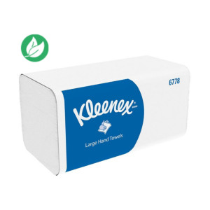 Kleenex® Essuie-mains pliés Ultra 6778 double épaisseur enchevêtrés Blanc - Lot de 15 paquets de 124 feuilles Kleenex® Essuie-mains pliés Ultra 6778 double épaisseur enchevêtrés Blanc - Lot de 15 paquets de 124 feuilles