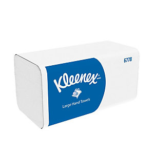 Kleenex® Essuie-mains pliés Ultra 6778 double épaisseur enchevêtrées - paquet de 124 feuilles, Blanc