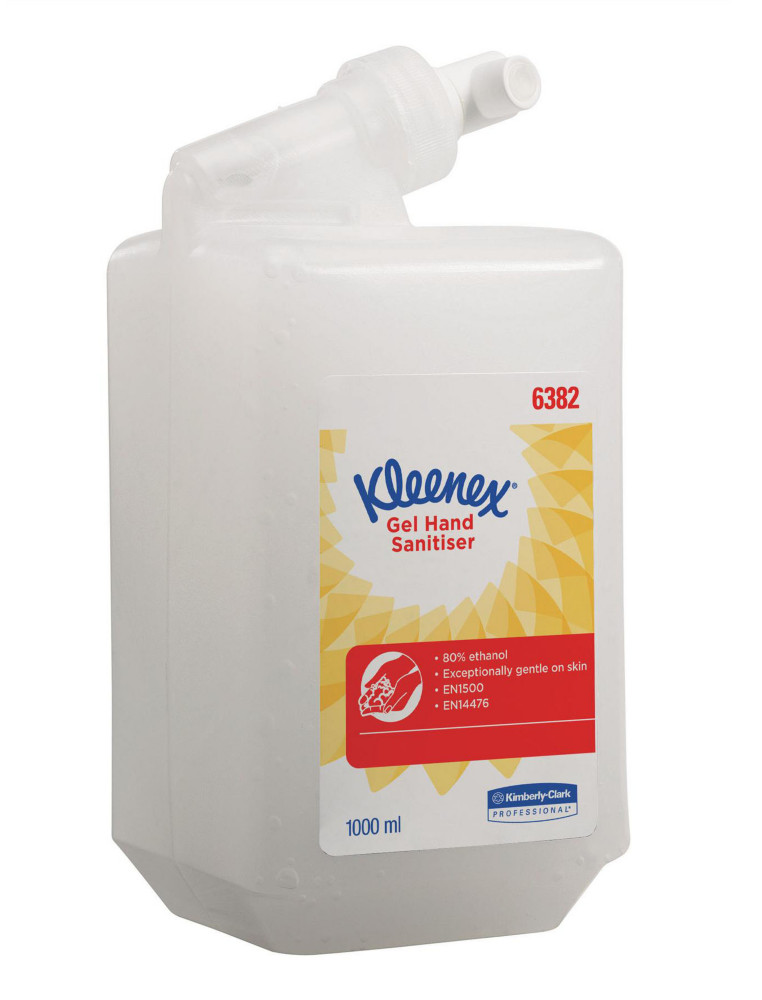 Lot de 6 - Kleenex® Gel hydro alcoolique hydratant pour les mains - Cartouche de 1 L