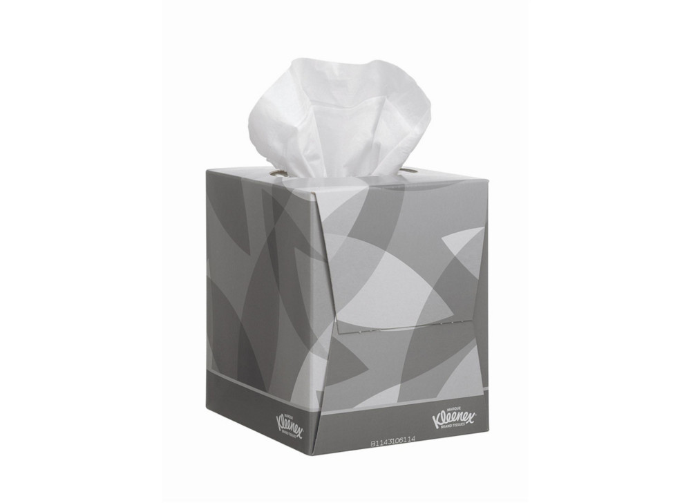Lot de 12 - Kleenex® Mouchoirs format cube, double épaisseur, 90 mouchoirs, 200 mm, blanc