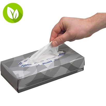 Kleenex® Pañuelos faciales estándar, 2 capas, 100 hojas, 185 mm, blanco - 1