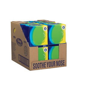 Kleenex® Pañuelos faciales de tres capas con bálsamo protector en dispensador 200 x 200 mm blanco Cubo de 56 servicios Kleenex® Pañuelos faciales de tres capas con bálsamo protector en dispensador 200 x 200 mm blanco Cubo de 56 servicios