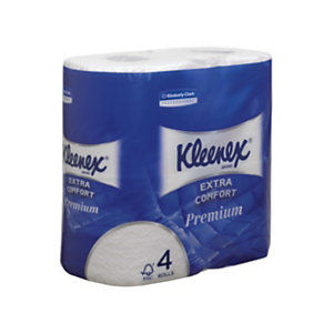 Kleenex Papier toilette Premium Standard quadruple épaisseur - Rouleau de 160 feuilles - Blanc - Car