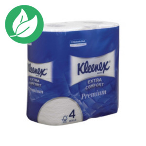 Kleenex Papier toilette Premium Standard quadruple épaisseur - Rouleau de 160 feuilles - Blanc - Carton de 24 rouleaux Kleenex Papier toilette Premium Standard quadruple épaisseur - Rouleau de 160 feuilles - Blanc - Carton de 24 rouleaux