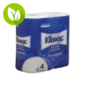 Kleenex® Premium Rollo de papel higiénico estándar, 4 capas, 160 hojas, 98 mm, blanco