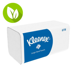 Kleenex® Ultra Toallitas de papel plegadas medianas, 2 capas, 124 hojas, interplegado, 215 mm, blanco