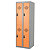 Kleerkast uit één stuk multi vakken 2 kolommen 2 vakken grijs / oranje breedte 300 mm - 1