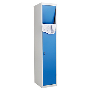 Kleerkast uit één stuk voor schoon linnen 6 vakken grijs / blauw Kleerkast uit één stuk voor schoon linnen 6 vakken grijs / blauw