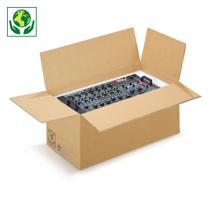 Klopové krabice 5VVL, päťvrstvové, paletizovateľné, hnedé, dĺžka od 385 mm do 985 mm | RAJA