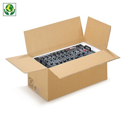 Klopové krabice 5VVL, päťvrstvové, paletizovateľné, hnedé, dĺžka od 385 mm do 985 mm | RAJA - 1