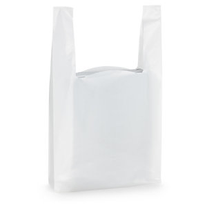Košieľkové igelitové tašky, biele