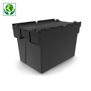 Koerierbak met zwart deksel 100% gerecycleerd Koerierbak met zwart deksel 100% gerecycleerd