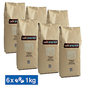 Koffiebonen Progreso 100% Arabica, 6 pakken van 1 kg