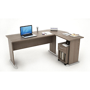 Kompact Set scrivania, allungo e cassettiera, 170 x 120 x 72 cm, Frassino Kompact Set scrivania, allungo e cassettiera, 170 x 120 x 72 cm, Frassino