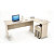 Kompact Set scrivania, allungo e cassettiera, 170 x 120 x 72 cm, Rovere - 1