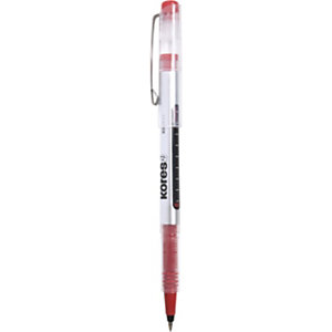 Kores PR1 Bolígrafo de punta de bola, punta fina de 0,5 mm,  tinta roja