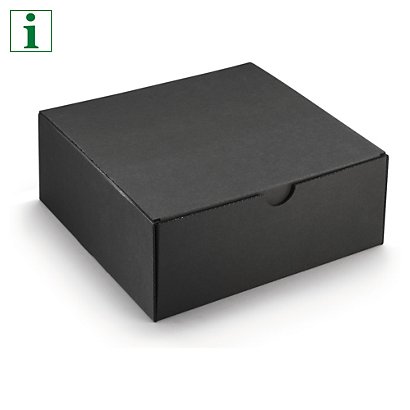 Kraft gift boxes, black, 185x185x70mm, pack of 50 - 1