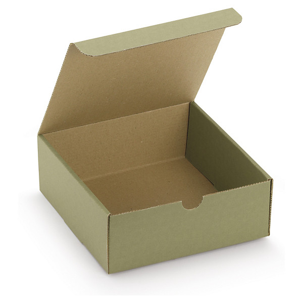 Kraft gift boxes, green, 185x185x70mm, pack of 50 - 1