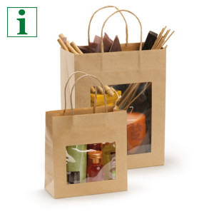 Kraft paper gift bags with windows 