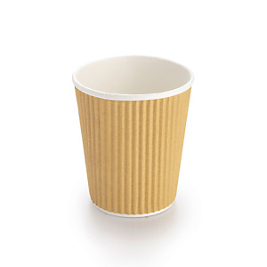 Kraft Ripple Ribbed Paper Cups – Pack of 500