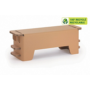 KRAFTDESIGN Banc ou table basse L. 113,8 cm en carton alvéolaire - Kraft naturel KRAFTDESIGN Banc ou table basse L. 113,8 cm en carton alvéolaire - Kraft naturel
