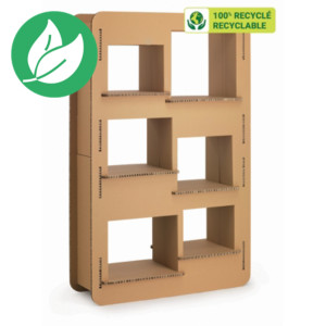 KRAFTDESIGN BD-thèque 6 cases H. 190 cm en carton alvéolaire - Kraft naturel KRAFTDESIGN BD-thèque 6 cases H. 190 cm en carton alvéolaire - Kraft naturel
