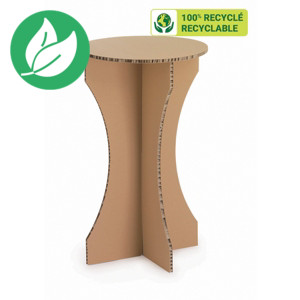KRAFTDESIGN Mange-debout diam. 60 cm en carton alvéolaire - Kraft naturel KRAFTDESIGN Mange-debout diam. 60 cm en carton alvéolaire - Kraft naturel