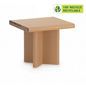 KRAFTDESIGN Table basse rectangulaire H. 50 cm en carton alvéolaire - Kraft naturel