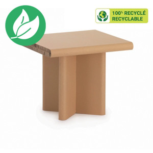 KRAFTDESIGN Table basse rectangulaire H. 50 cm en carton alvéolaire - Kraft naturel KRAFTDESIGN Table basse rectangulaire H. 50 cm en carton alvéolaire - Kraft naturel